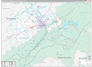 Johnson City Wall Map Premium Style